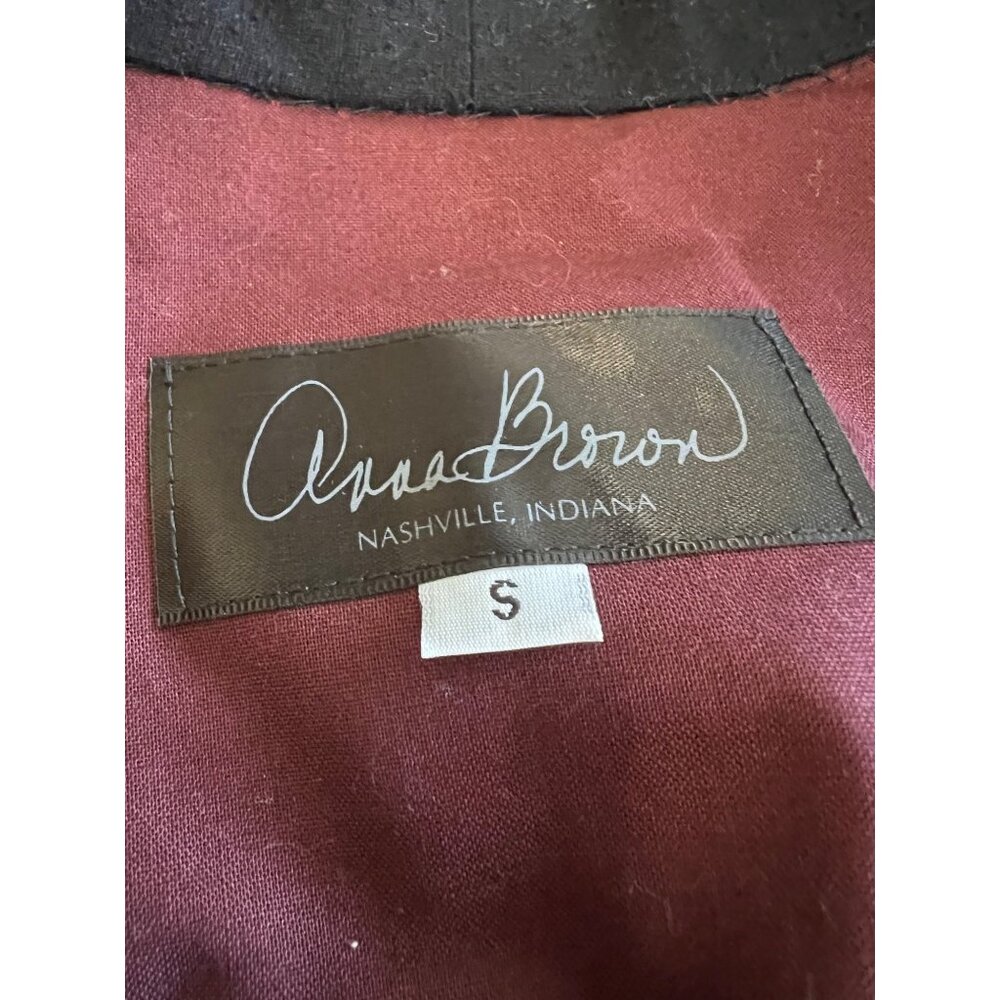 Anna Brown Open Blazer Jacket Patchwork Quilt Art… - image 7